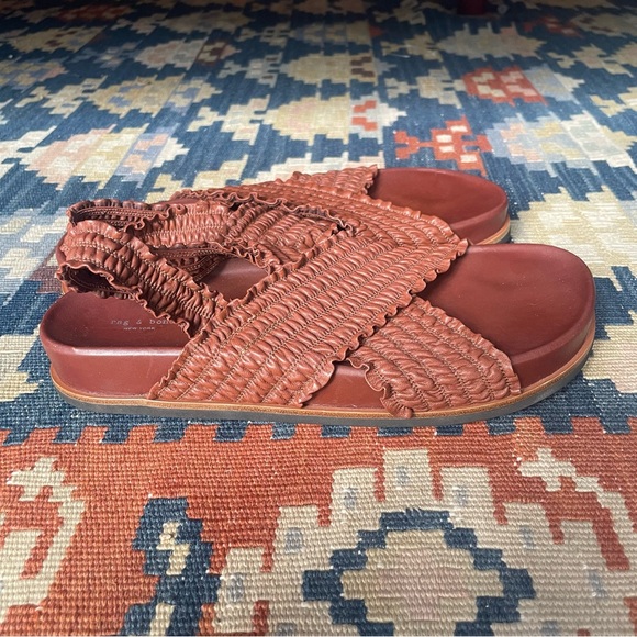 Rag and Bone Bailey Sandal Redwood Leather Strappy Slingback Sandal - Picture 3 of 9